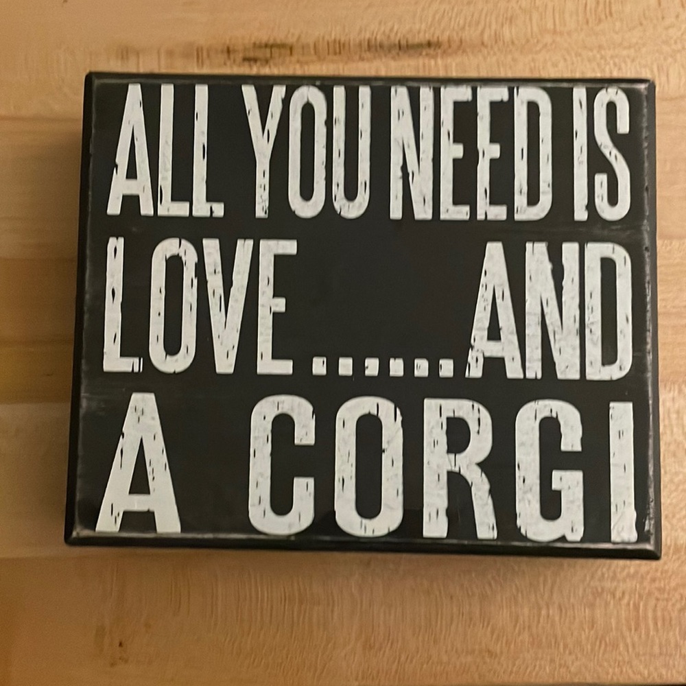 Corgi wooden sign